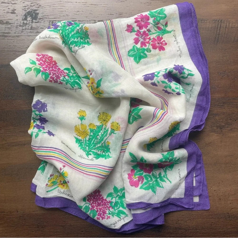 Vintage Floral Botanical Scarf - Picture 6 of 7